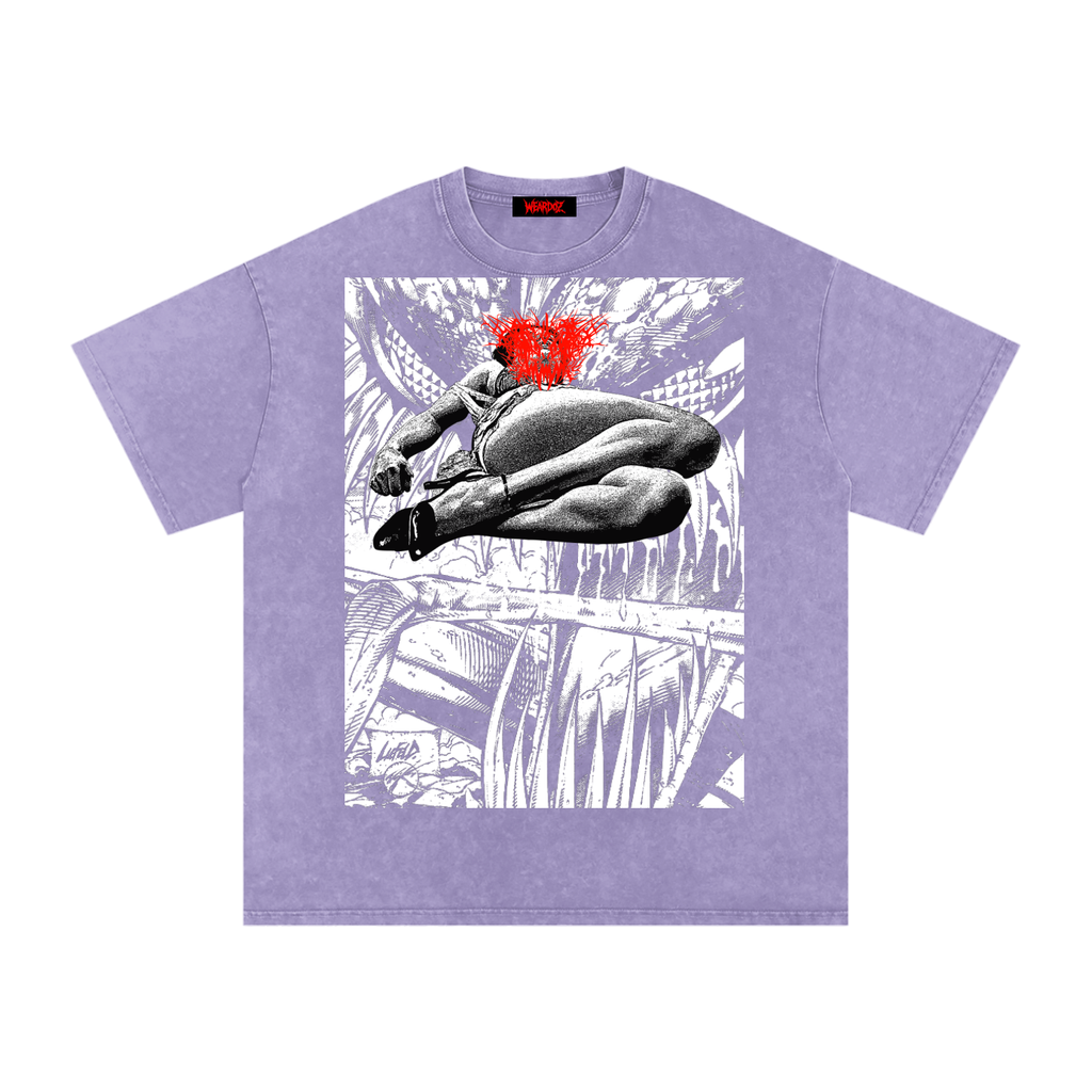 WEARDOZ Snow Washed Oversized Cotton T-Shirt