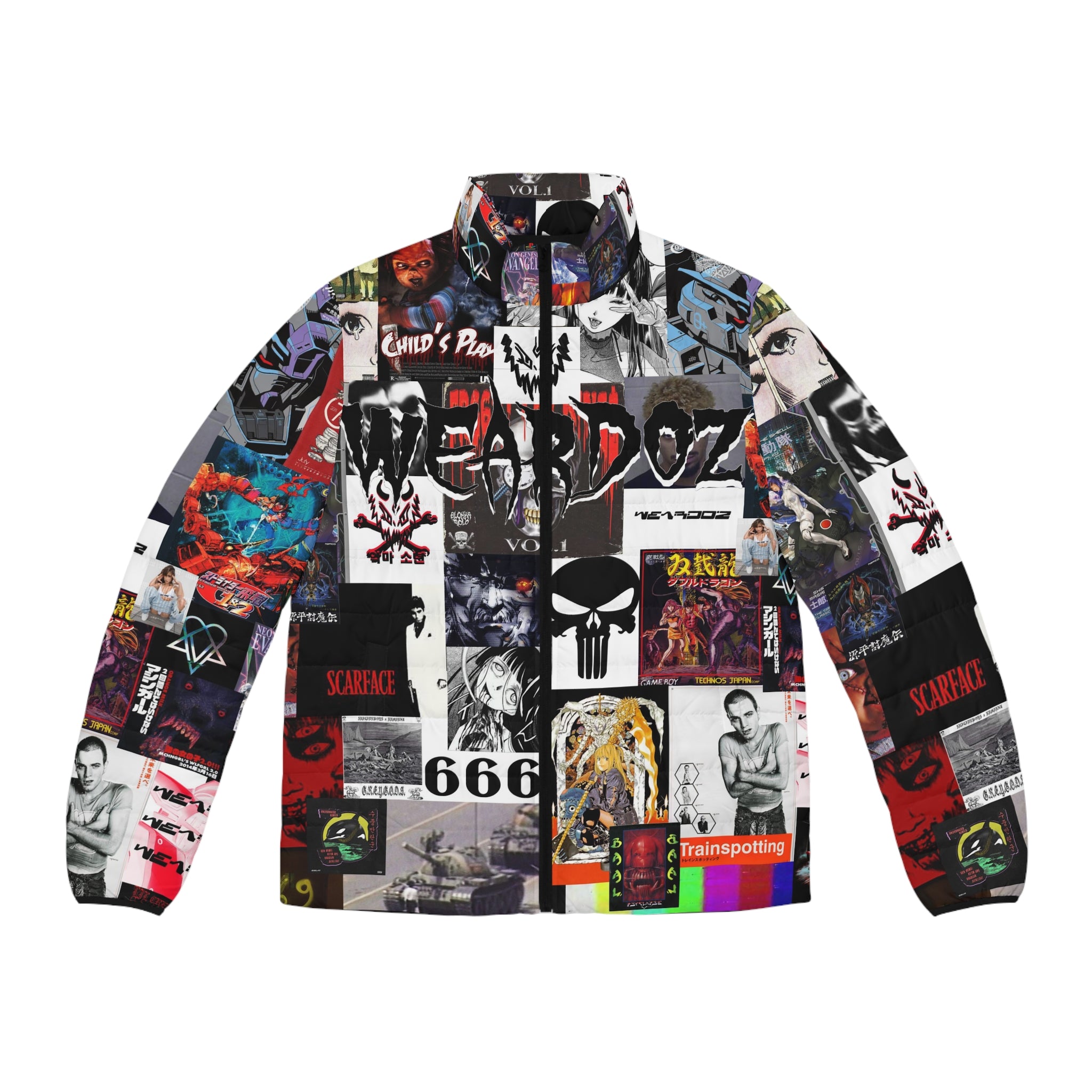 WEARDOZ PATCHWORK Men's Puffer Jacket (AOP)