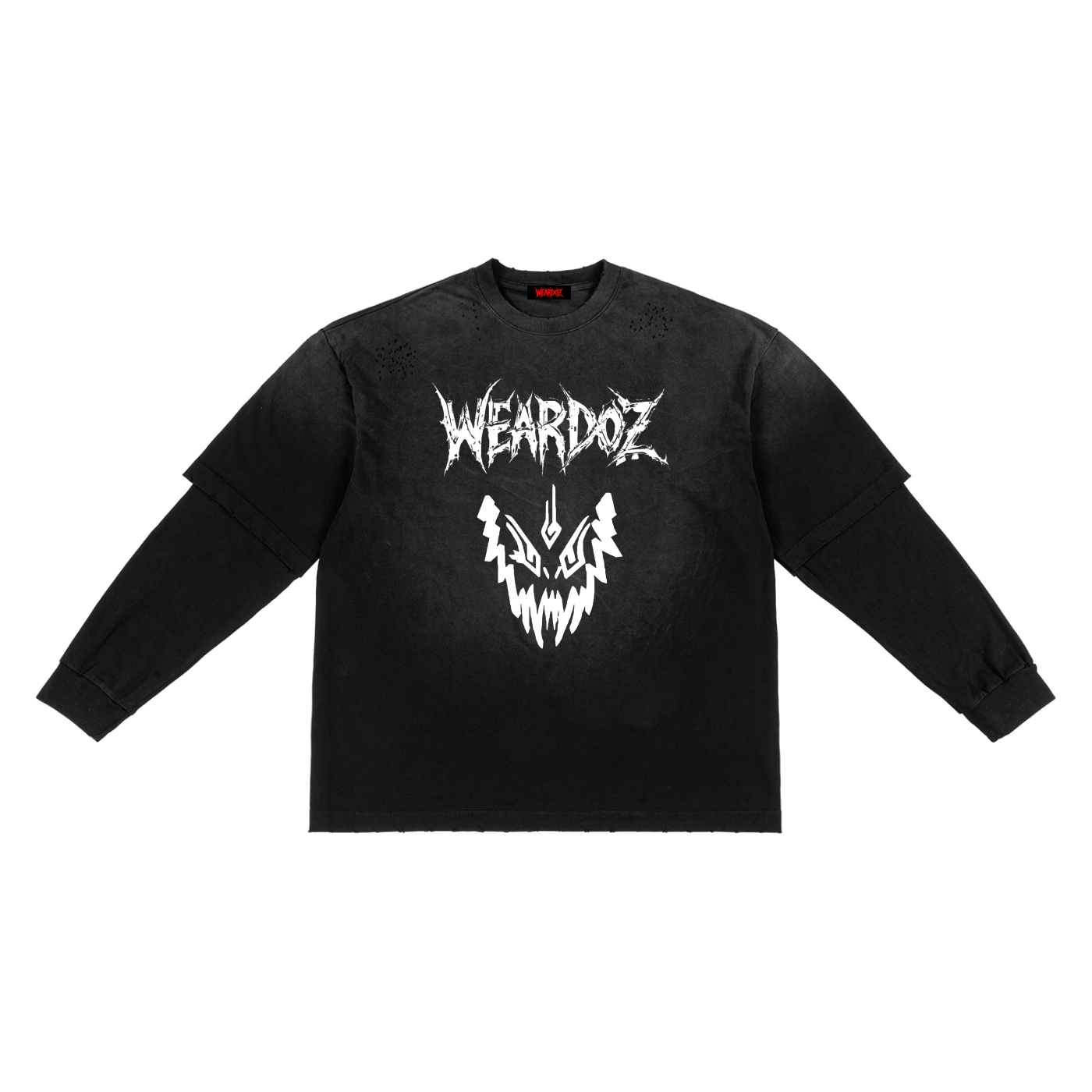 WEARDOZ Sunfade Hand-Frayed Faux Two-Piece T-Shirt