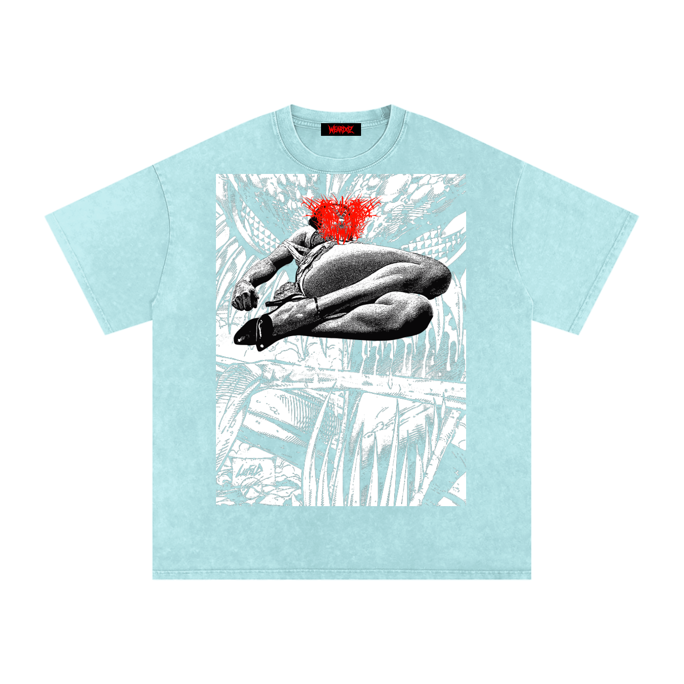 WEARDOZ Snow Washed Oversized Cotton T-Shirt