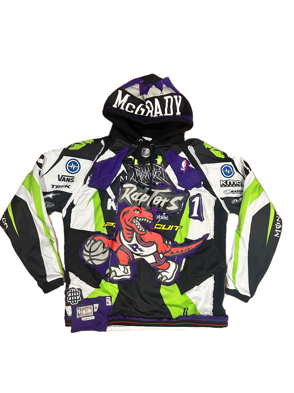 1of1 WEARDOZ RAPTORS MONSTER JERSEY HOODIE (XL)