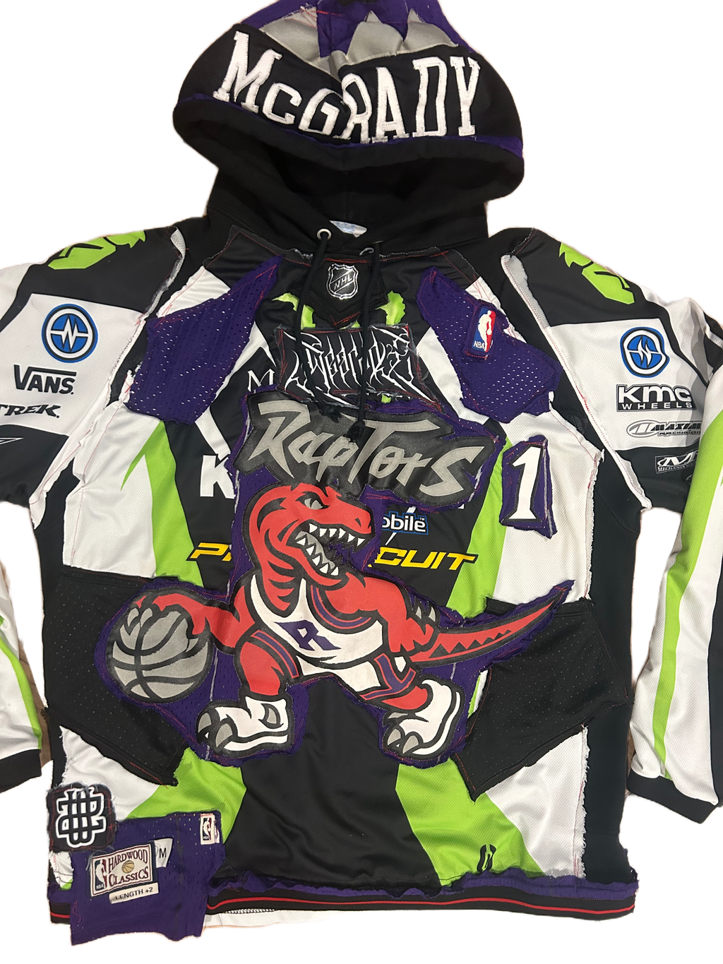 1of1 WEARDOZ RAPTORS MONSTER JERSEY HOODIE (XL)
