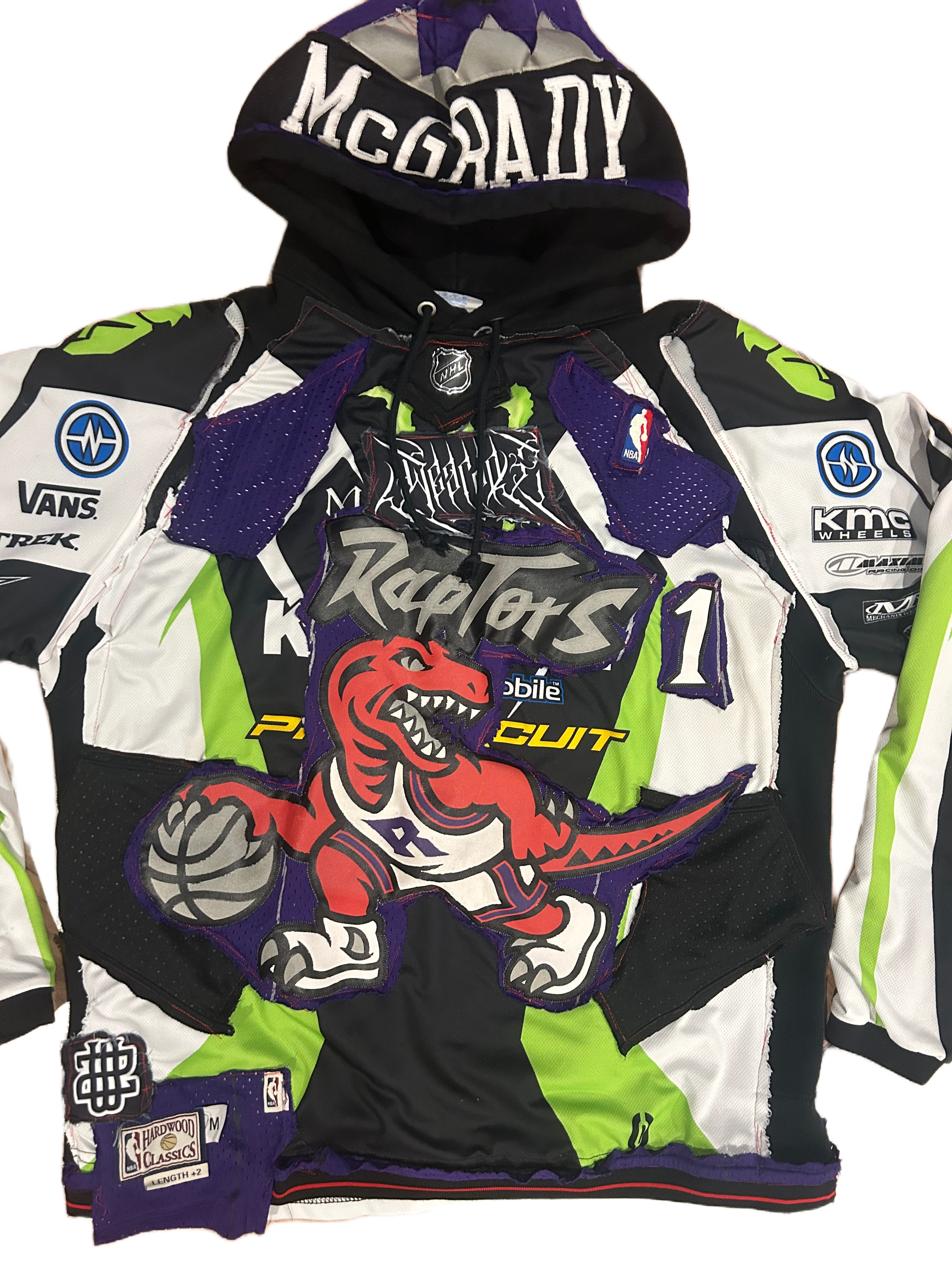 1of1 WEARDOZ RAPTORS MONSTER JERSEY HOODIE (XL)