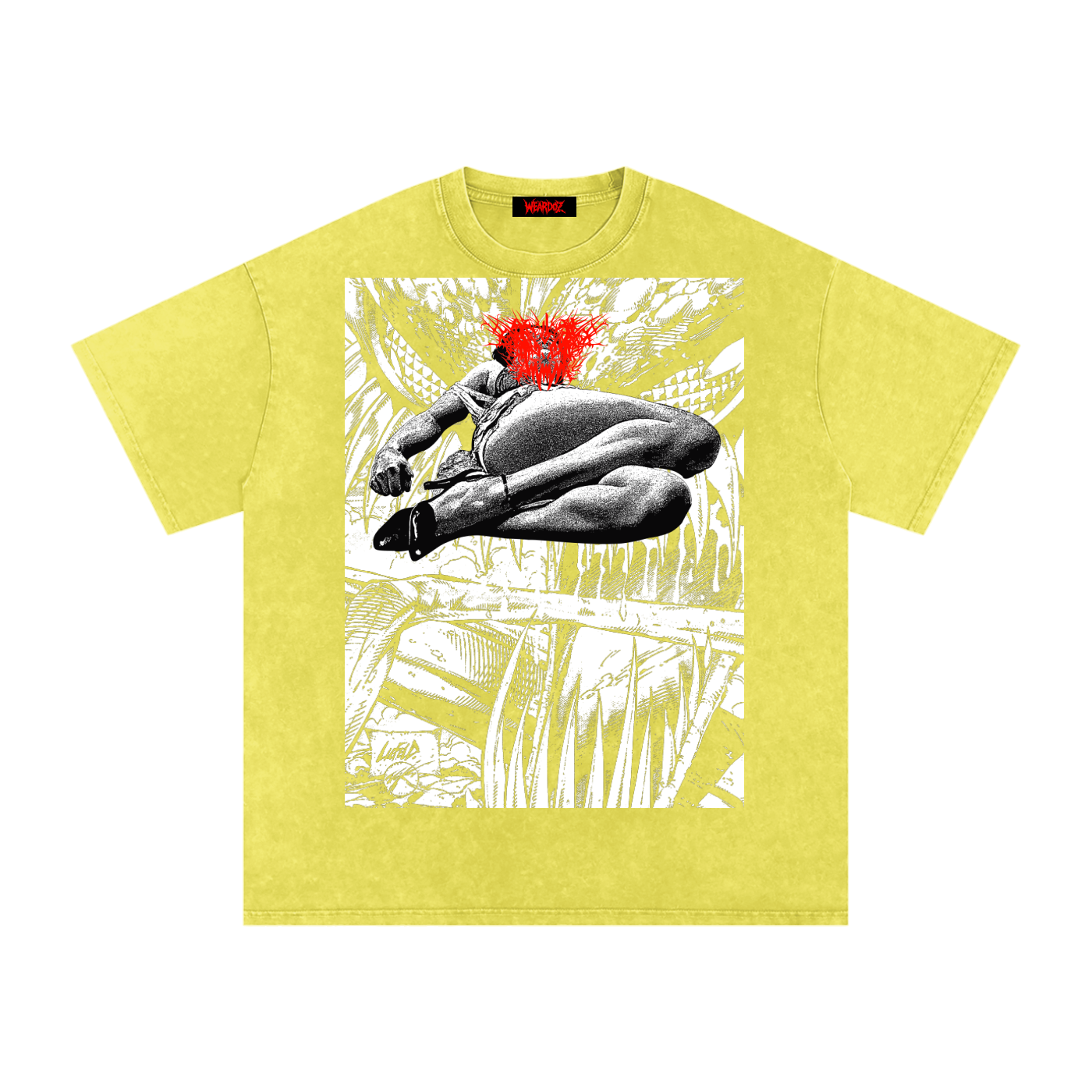 WEARDOZ Snow Washed Oversized Cotton T-Shirt