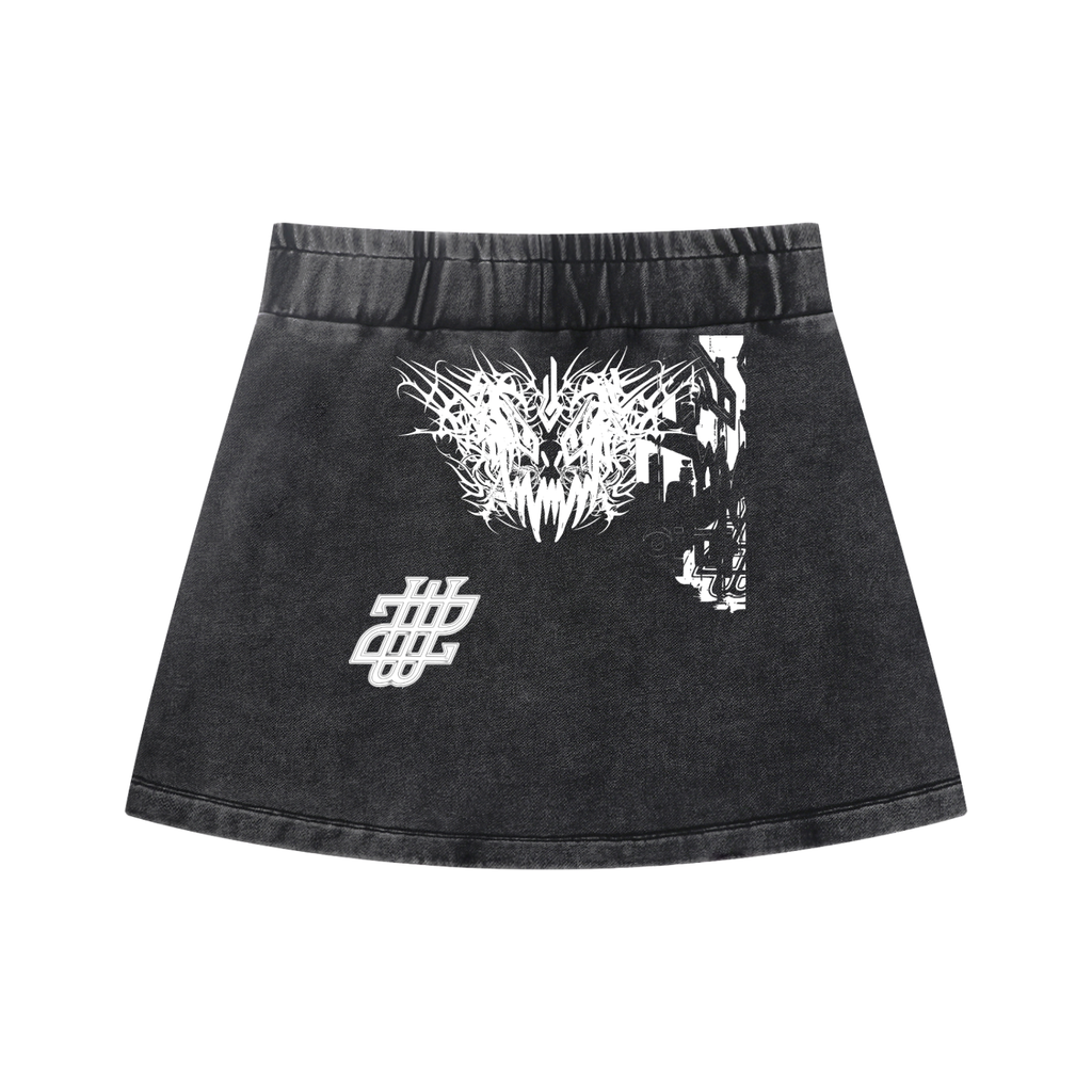 WEARDOZ Women's Mineral Wash Mini Skirt