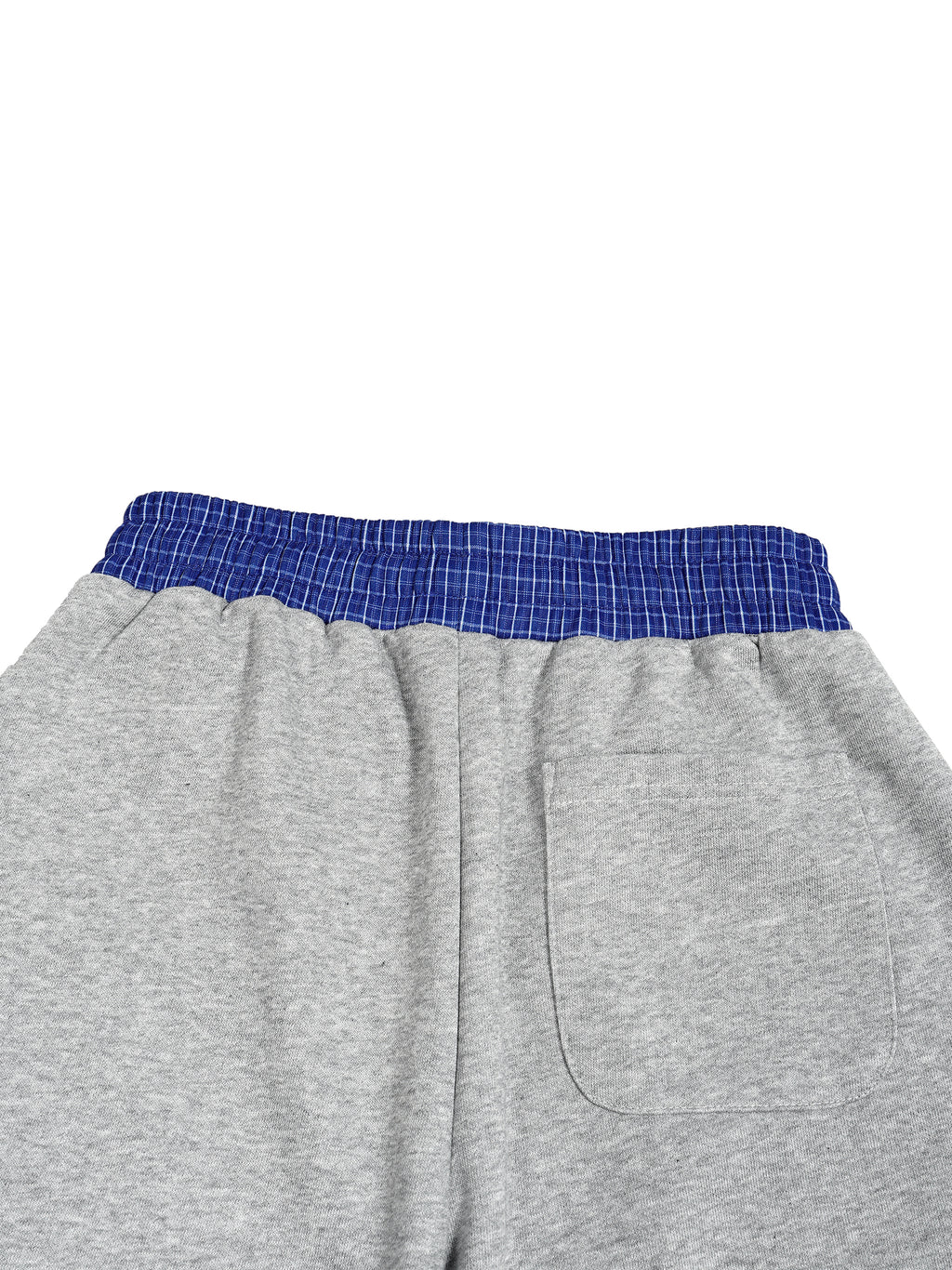 WEARDOZ Plaid Waistband Barrel Sweatpants (Grey)